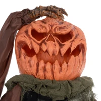 HOMCOM 6' Life Size Decoration Animatronic Skull Pumpkin Ghost Outdoor Halloween, Sound and Motion Activated(m-9)