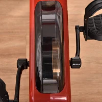 Soozier Foldable Upright Training Exercise Bike Indoor Stationary X Bike with 8 Levels of Magnetic Resistance for Aerobic Exercise, Red(m-9)