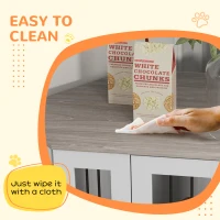 PawHut Dog Crate Furniture with Cushion, 41 Inch Corner Design Dog Crate End Table for Medium Dogs, Multi Colour(m-7)