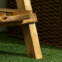 Outsunny 3-Tier Folding Plant Stand, 24" x 15" Wooden Indoor Plant Shelf Display Stand, for Corner Balcony Garden Patio(m-8)