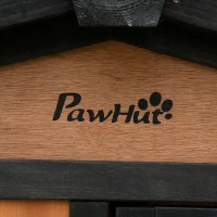 PawHut 69" Wooden Rabbit Hutch Pet Playpen Bunny House Enclosure with Run Box, Slide-out Tray, Ramp, for Rabbits and Small Animals, Black(m-9)