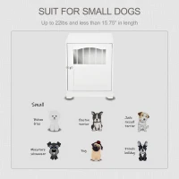 PawHut Furniture Style Dog Crate, Wooden End Table Pet Kennel with Lockable Door for Small Medium Dog Indoor Puppy Cage, White(m-7)