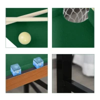 Soozier 55" Portable Folding Billiards Table Game Pool Table for Whole Family Number Use With Cues, Ball, Rack, Chalk, Green(m-7)