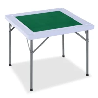 HOMCOM 35" 4-Player Mahjong Game Portable Folding Table for Poker Dominoes Card with Cup and Coin Holders(m-11)