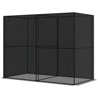 Outsunny 4' x 8' Crop Cage, Plant Protection Tent with Zippered Doors for Vegetable Garden, Backyard, Black(m-11)