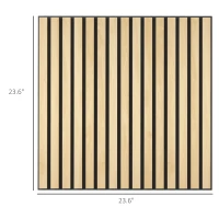 HOMCOM 24" x 24" Wood Panels for Wall, 4 Pack Acoustic Panels, Sound Absorbing Slat Wall for Wall Decor, Home, Oak(m-3)
