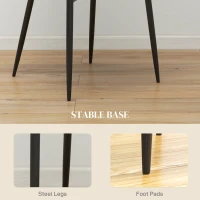 HOMCOM Upholstered Kitchen Chairs, Modern Dining Chairs Set of 2 with Diamond Tufting and Steel Legs for Dining Room, Khaki(m-6)