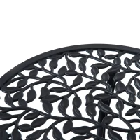Outsunny 3 Pieces Bistro Set, Patio Table and Chairs with Cast Aluminum Frame for Garden, Balcony, Porch, Black(m-10)