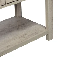 HOMCOM Farmhouse Double Door Coffee Bar Cabinet, Kitchen Cabinet with Bottom Shelf for Entryway, Living Room, Washed-out Gray(m-9)