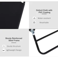 Outsunny Folding Chaise Lounge Pool Chairs, Outdoor Sun Tanning Chairs with 5-Level Reclining Back, Steel Frame for Beach, Yard, Patio, Black(m-5)