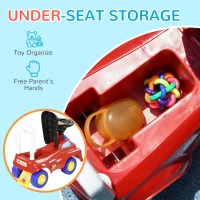 Qaba Toddler Ride on Fire Truck with Music, Horn, Under Seat Storage, for Kids 18-36 Months, Red(m-6)