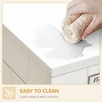 PawHut Pet Crate End Table with Water-resistant Cushion or Large Medium Dogs, White(m-9)