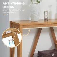 HOMCOM 52" Console Table, Farmhouse Narrow Entryway Table with Storage Shelf, Rustic Sofa Table with Anti-tipper for Living Room and Hallway, Brown(m-6)
