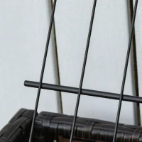 Outsunny Rattan Raised Garden Boxes, Elevated Flower Beds with Storage Shelf for Herbs, Flowers, Vegetables, Brown(m-10)