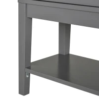 HOMCOM Sideboard Buffet Cabinet with Storage, Modern Coffee Bar Cabinet with 2 Glass Doors, Adjustable Shelf and Bottom Shelf, Console Table for Kitchen, Living Room, Dining Room, Hallway, Gray(m-9)