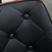 HOMCOM Dining Chairs Set of 2, Tufted Kitchen Chairs, PU Leather Upholstered Seats and Steel Legs for Dining Room, Black(m-10)