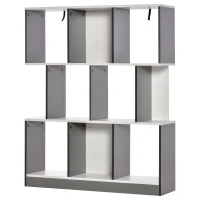 HOMCOM 3-Tier Wooden Bookcase, Display Shelf Freestanding Decorative Storage Shelving, Home Office Grey and White(m-11)