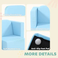 Qaba 2-in-1 Convertible Table and Chair Set for Boys Girls for Boys Girls, Light Blue(m-5)