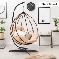 Outsunny Hanging Hammock Stand Hammock Chair Stand C Stand Steel Heavy Duty Stand for Hanging Hammock Air Porch Swing Chair Indoor Outdoor (Only Construction)(m-8)