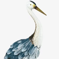 Outsunny Set of 2 Garden Sculptures, Heron Garden Statues for Lawn, Patio, Backyard Decoration, 29" & 27.5", Blue & White(m-9)