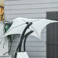 Outsunny Swing Chaise with Stand Floating Chaise Lounge Cream White(m-9)