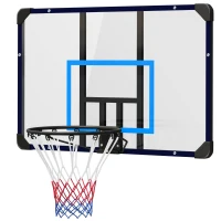 Soozier Wall Mounted Basketball Hoop, Mini Hoop with 45" x 29" Shatter Proof Backboard, Durable Rim and All-Weather Net for Indoor and Outdoor Use(m-11)