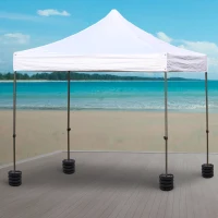 Outsunny Set of 4 Party Tent Canopy Weight Plate Kit Gazebo Pop Up Tent Anchor Base Weights Canopy Shelter Leg Weights(m-8)