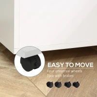 Vinsetto 2 Drawer File Cabinet with Lock and Keys, Mobile Vertical Filing Cabinet with Wheels and Drawers, Home Office Cabinet, White(m-7)