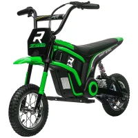 Aosom 24V 350W Electric Dirt Bike Up to 15 MPH w/ Twist Grip Throttle, Green(m-1)