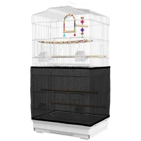 PawHut 36" Bird Cage with Accessories, Handle, Mesh Cover, Tray, White(m-2)