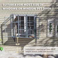 PawHut Catio Outdoor, Window Catio for 2-3 Large Indoor Cats w/ 2 Jumping Platforms, Scratching Post, for Playing, Napping(m-7)