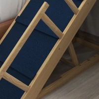 PawHut Dog Ramp, Adjustable Height Pet Steps, Foldable Dog Stairs with Non-slip Mat for Small to Large Dogs(m-9)