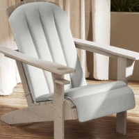 Outsunny Set of 2 Patio Chair Cushions, High Back Adirondack Chair Cushion with Ties, High-Density Foam, Light Grey(m-10)