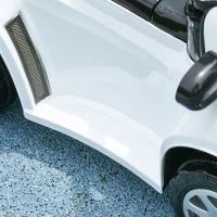Qaba 3 in 1 Push Car Sliding Car with Removable Handle, Music, Horn, Canopy, Safety Guardrail, White(m-9)