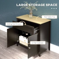 HOMCOM Sideboard Cabinet, Buffet Table with Drawer, Double Door Cupboard and Adjustable Shelf for Living Room, Entryway, Black(m-4)