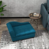 PawHut Pet Sofa Dog Sofa for Small Dogs with Storage, Dark Blue(m-9)