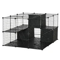 PawHut 56 Panels Pet Playpen Small Animal Cage for Rabbit(m-2)