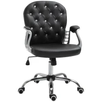 Vinsetto Office Chair, Comfortable Computer Desk Chair with Padded Seat and Adjustable Height, Tufted Back, Black(m-2)