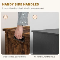 HOMCOM 29.9" Storage Trunk w/ 2 Safety Hinges, Wooden Storage Bench w/ Side Handles, Storage Chest for Playroom, Rustic Brown(m-6)