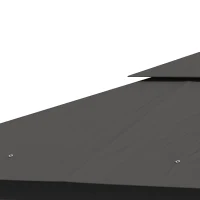 Outsunny 10'x10' Soft-top Steel Patio Gazebo Outdoor Sun Shelter with 2-Tier Polyester Roof, Curtain Sidewalls, Grey(m-9)