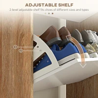 HOMCOM Slim Shoe Storage Cabinet with 3 Flip Drawers and Adjustable Shelves, Shoe Cabinet for 18-24 Pairs, White(m-5)