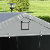 Outsunny Carport 12' x 20' Portable Garage, Heavy Duty Car Port Canopy with Ventilation Windows and Large Roll-up Door, Gray(m-9)