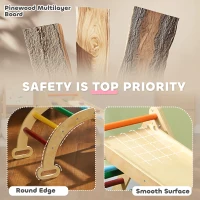 Qaba 5 in 1 Wooden Pikler Triangle Set for 18-48 months, Multicolor(m-5)