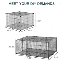 PawHut Pet Playpen Small Animal Cage 22 Panels Portable Metal Wire Yard Fence with Door for Rabbit Chinchilla Hedgehog Guinea Pig(m-4)