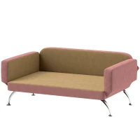 PawHut Dog Sofa Bed w/ Adjustable Armrest & Backrest for Small, Medium & Large Dogs, Pink(m-1)