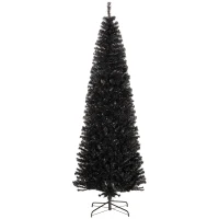 HOMCOM 8 FT Artificial Christmas Tree Pencil Xmas Tree with Stand, 1168 Tips, Holiday Home Indoor Decoration for Party, Black(m-1)
