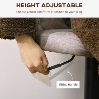 HOMCOM Counter Height Bar Stools Set of 2 with Solid Wood Back, Height Adjustable Swivel Barstools, Button Tufted Linen Fabric Bar Chairs with Footrest, Brown(m-5)