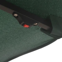 Outsunny 10ft Cantilever Solar Hanging Offset Umbrella Outdoor LED Lights Aluminum Market Banana Parasol Crank w/ Cross Base Garden Sun Shelter Green(m-9)