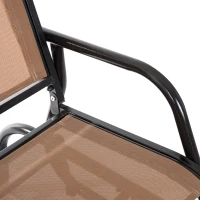 Outsunny 2 Person Steel and Mesh Fabric Sling Weather Resistant Outdoor Patio Glider Double Swing Chair - Brown(m-8)