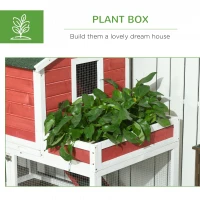 PawHut Wooden Chicken Coop Hen House Poultry Cage for Outdoor Backyard with Raised Garden Bed, Run Area, Nesting Box and Removable Tray,(m-7)